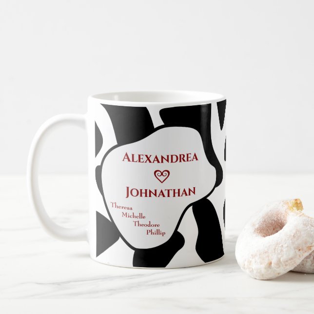 Caneca De Café Personalização Moderna da Família de Pais Mãe Pers (Com Donut)