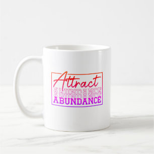 Caneca De Café Personalização Motivacional de Abundância de Atrat