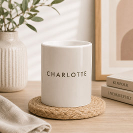 Caneca de Café Personalizada Bege Moderna