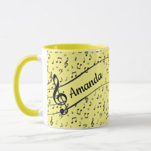 Caneca de café personalizada Black Musical