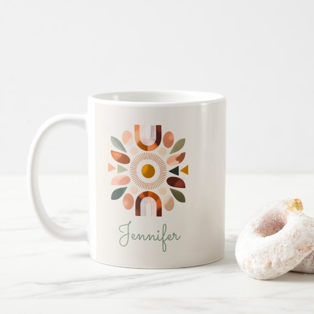 Caneca de café personalizada Boho para o Dia das M (Com Donut)