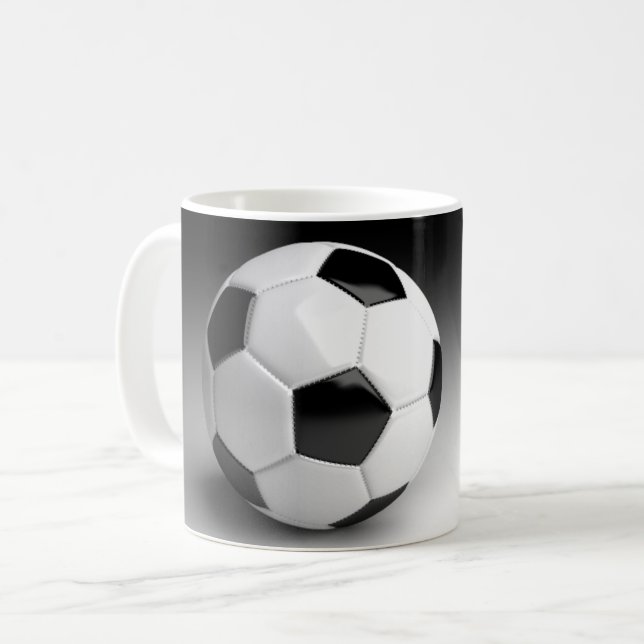 Caneca de Café Personalizada Bola de Futebol (Frente Esquerda)