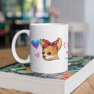 Caneca De Café Personalizada Chihuahua Mãe Cachorro Dia de as mãe