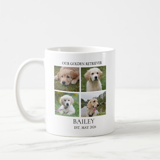 Caneca de café personalizada com 8 fotos do Golden (Esquerda)