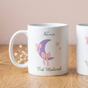 Caneca de Café Personalizada com Arco Rosa e Lua p