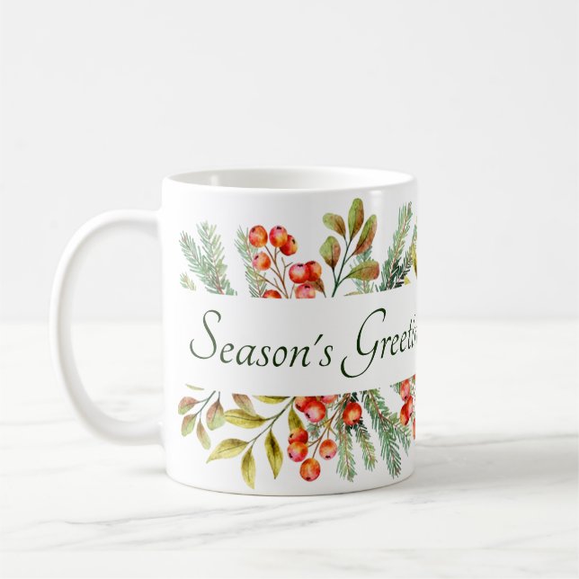 Caneca de café personalizada com banner botânico (Esquerda)