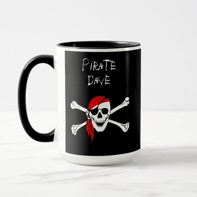 Caneca de Café Personalizada com Caveira de Pirata (Esquerda)