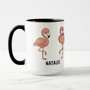 Caneca de café personalizada com desenho de flâmin