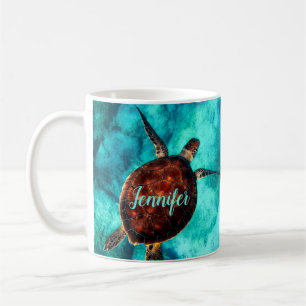 Caneca de Café Personalizada com Design de Tartaru