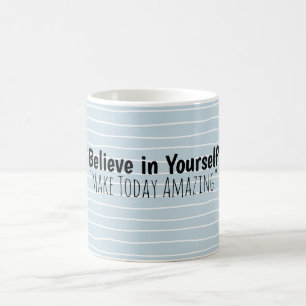 Caneca de Café Personalizada com Faixa Azul de Pre