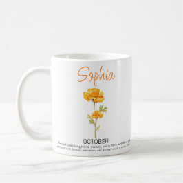 Caneca de Café Personalizada com Flor de Nasciment