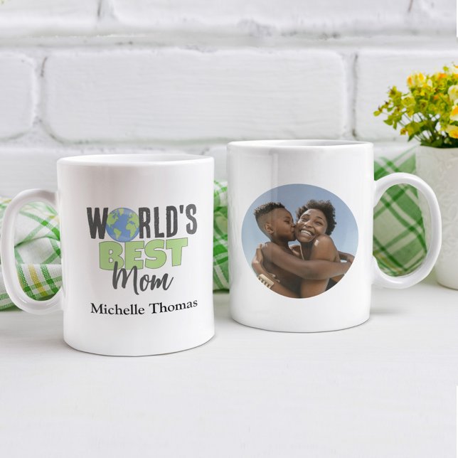 Caneca de Café Personalizada com Foto da Melhor Mã (World's Best Mom Custom photo mug)