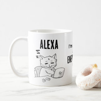 Caneca de café personalizada com gato engraçado
