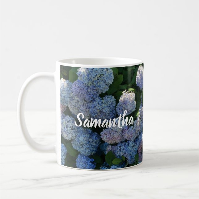 Caneca de Café Personalizada com Hortênsias Florai (Esquerda)