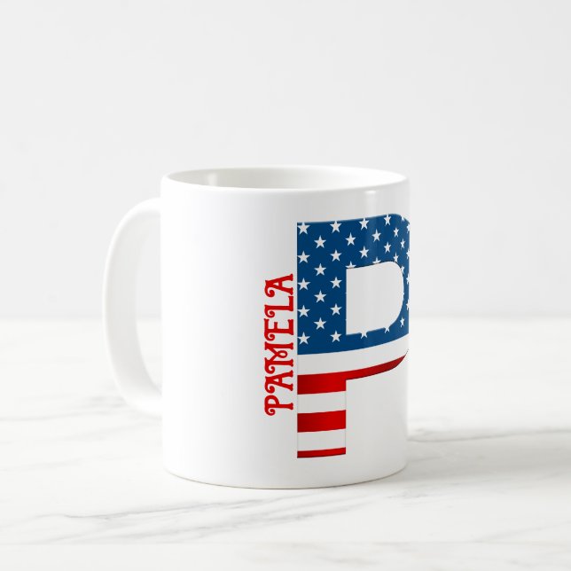 Caneca de Café Personalizada com Monograma do Dia  (Frente Esquerda)