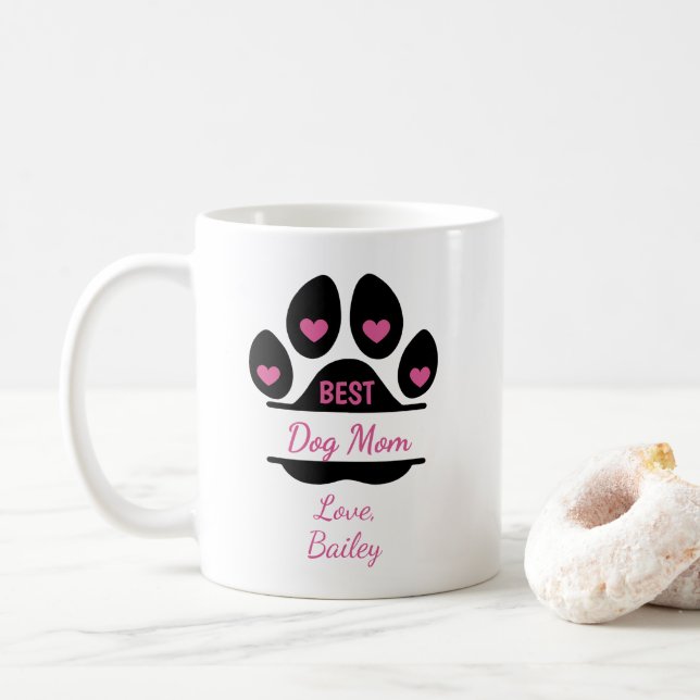Caneca de Café Personalizada com Pegada de Pata da (Com Donut)