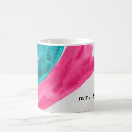Caneca de café personalizada com pintura aquarela