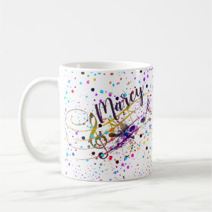 Caneca de Café personalizada com respingos de músi
