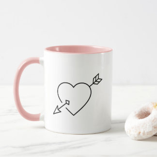 Caneca de Café Personalizada Coração Flechado Cupi