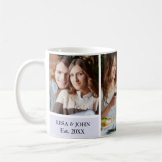 Caneca de café personalizada da colagem de 3 fotos