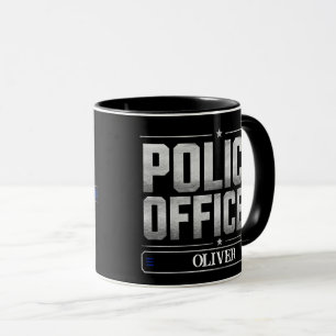 Caneca de café personalizada da fina linha azul pa