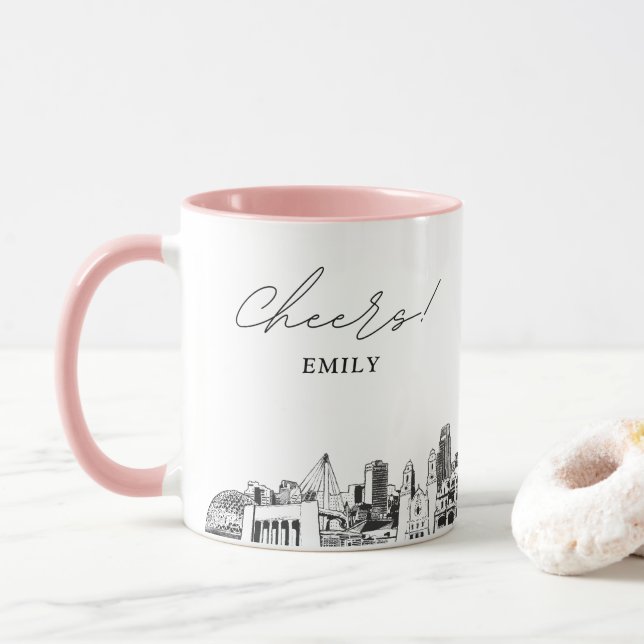 Caneca de Café Personalizada de Casamento de Omaha (Com Donut)