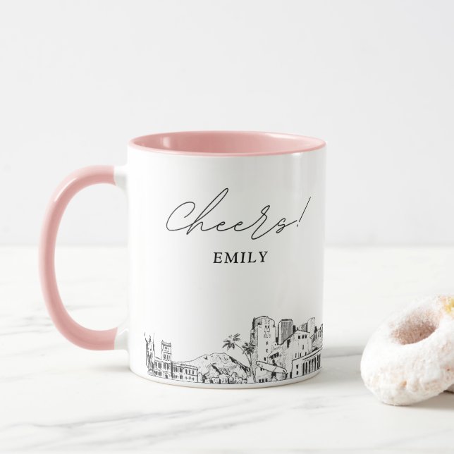Caneca de Café Personalizada de Casamento em Honol (Com Donut)