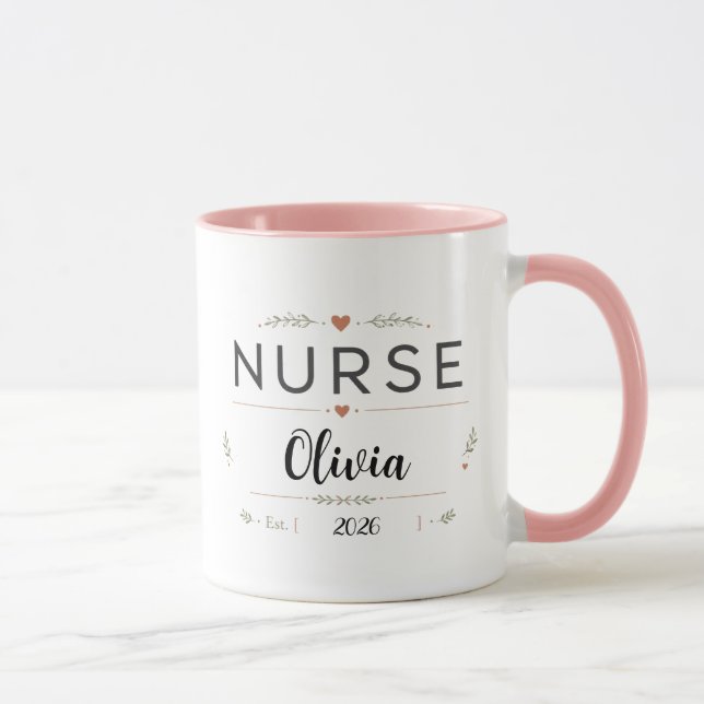 Caneca de Café Personalizada de Enfermeira com Flo (Direita)