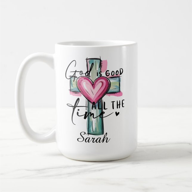 Caneca de Café Personalizada Deus é Bom o Tempo To (Esquerda)
