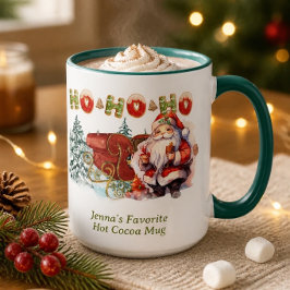 Caneca de café personalizada do Papai Noel Ho-Ho-H