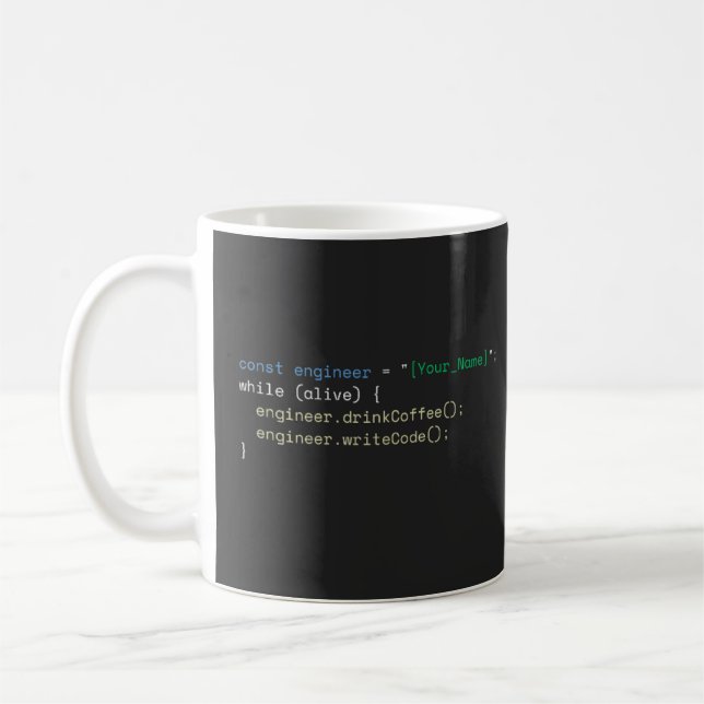 Caneca de café personalizada engraçada para progra (Esquerda)