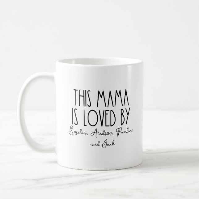 Caneca De Café Personalizada Esta Mãe É Amada Por Dia de as mães (Esquerda)