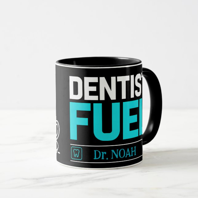 Caneca de Café Personalizada Fuel do Dentista Engr (Frente Esquerda)
