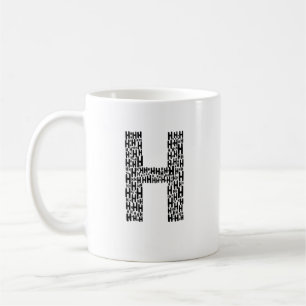 Caneca de Café Personalizada Inicial H Presente