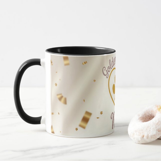 Caneca de Café Personalizada Mãe do Golden Retriev (Com Donut)