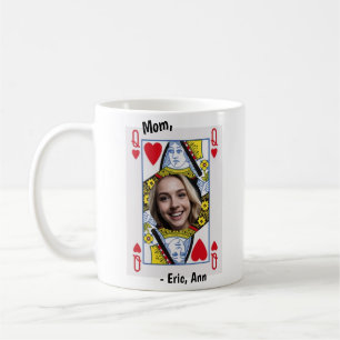 Caneca de Café Personalizada Mãe Rainha de Copas F
