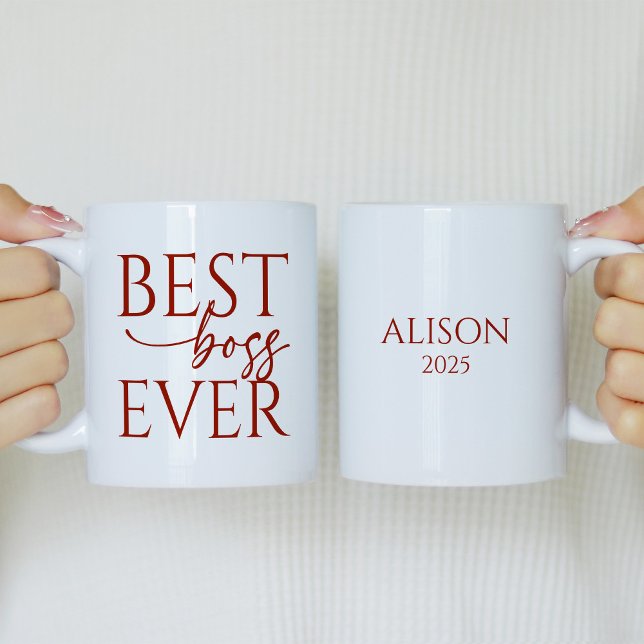 Caneca de Café Personalizada Melhor Chefe de Todos (Criador carregado)