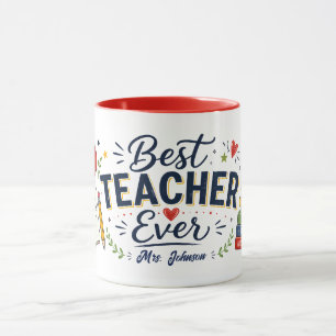 Caneca de café Personalizada Melhor Professor de T