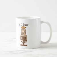 Caneca de café personalizada microfone do vintage