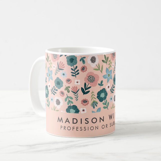Caneca de Café Personalizada Minimalista com Nome (Frente Esquerda)
