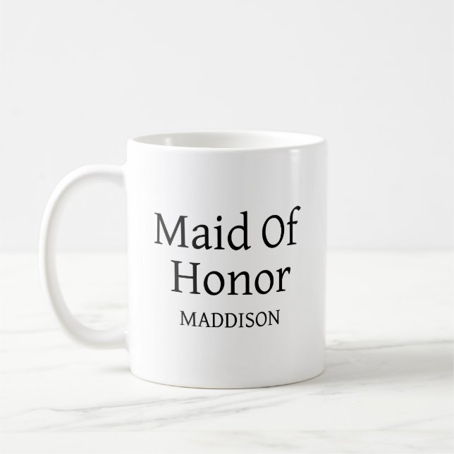 Caneca de Café Personalizada Moderna Dama de Honra (Esquerda)