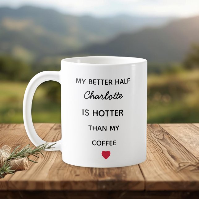 Caneca de Café Personalizada Moderna para a Metade (Criador carregado)