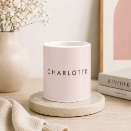 Caneca de Café Personalizada Nome Blush Moderna