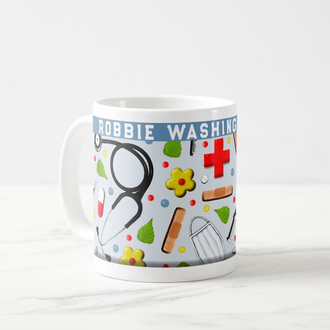 Caneca de café personalizada para assistente médic (Frente Esquerda)
