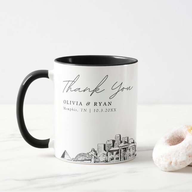 Caneca de café personalizada para casamento em Mem (Com Donut)