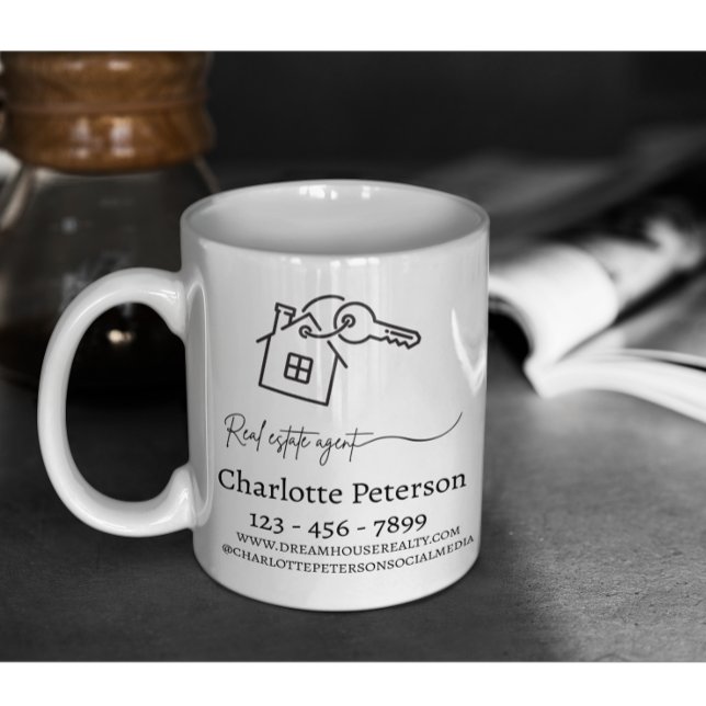 Caneca de Café Personalizada para Corretor de Imóv (Criador carregado)