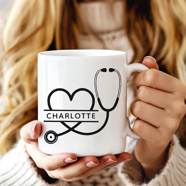Caneca de café personalizada para médico, presente (rn nurse birthday gift, er nurse appreciation mug, medical coworker gift, er staff appreciation gift)