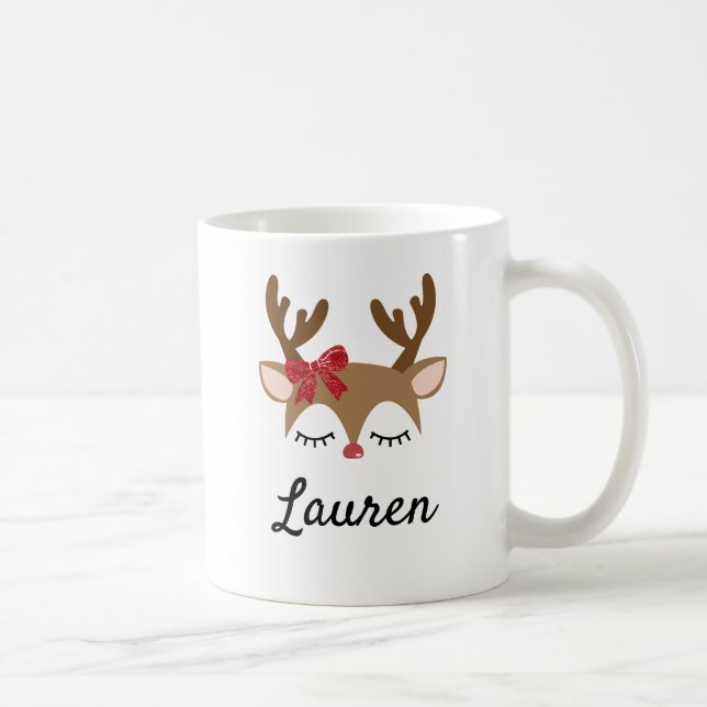 Caneca de café personalizada para renas de Natal (Direita)