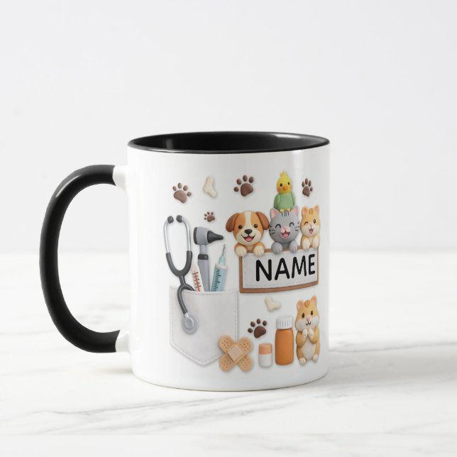 Caneca de Café Personalizada para Veterinário (Esquerda)