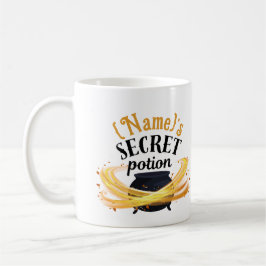 Caneca De Café Personalizada "__'s Secret Potion" Caldron Design